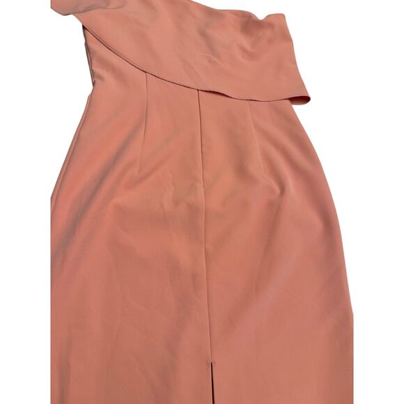 Antonio Melani Jony Ruffle One Shoulder Cocktail Dress Sz 6 Flamingo Peach Pink - Picture 5 of 8